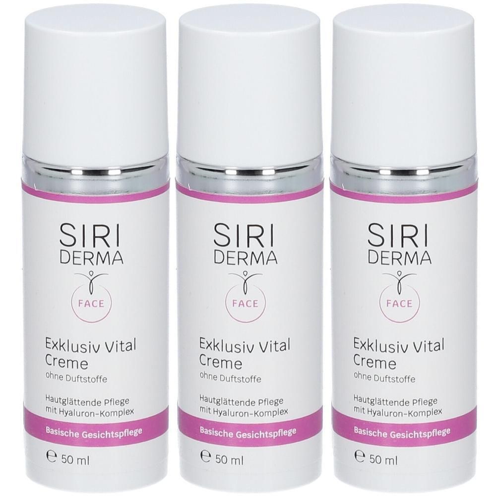 Drei SIRI DERMA Exklusiv Vital Cremes, parfümfrei, 50 ml.