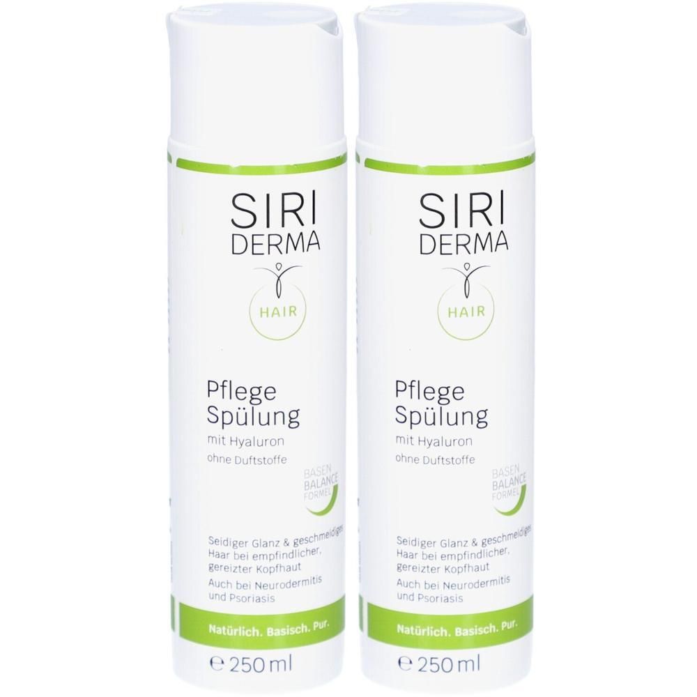 Zwei Flaschen SIRIDERMA Pflege Spülung mit Hyaluron, 250ml.