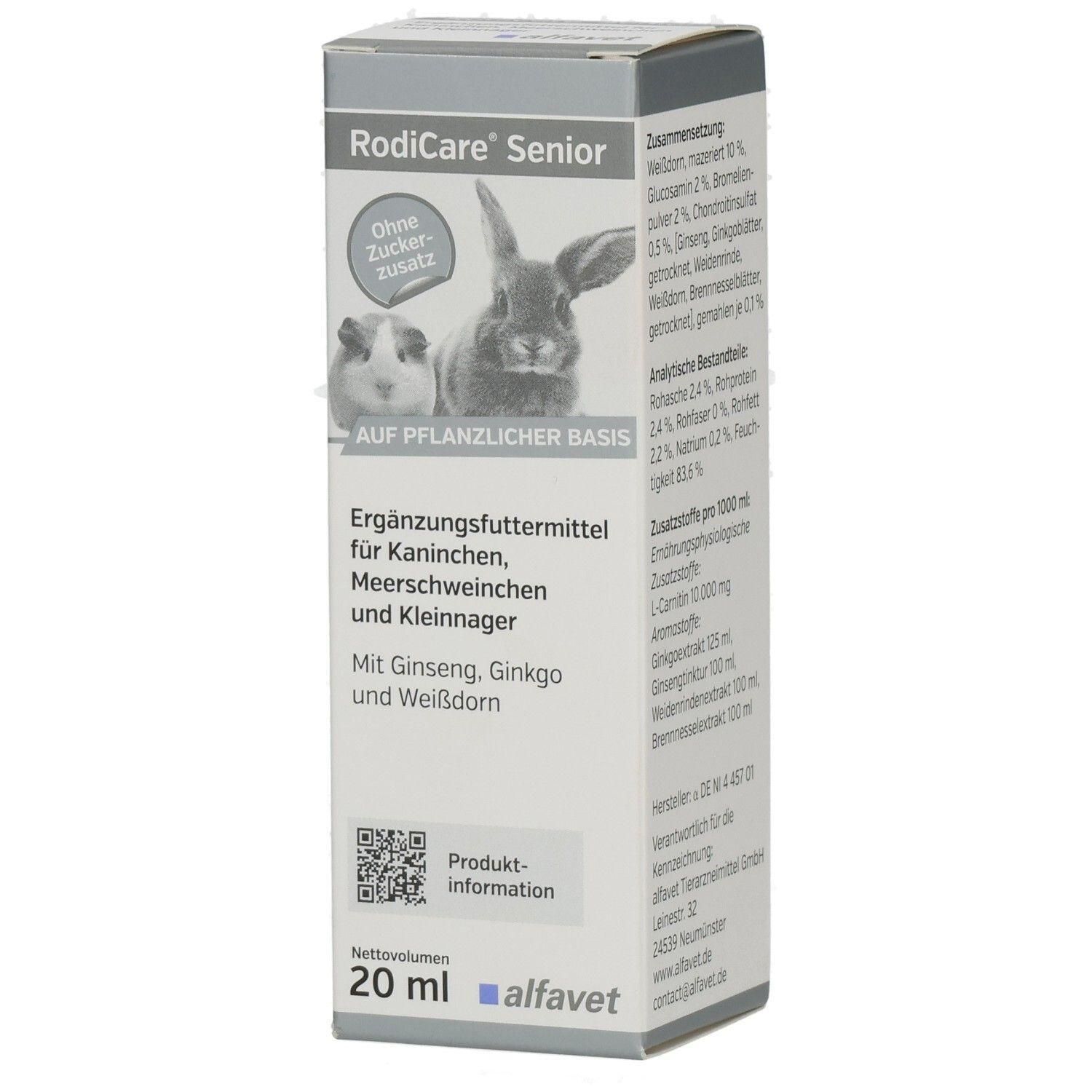 RodiCare Senior Ergänzungsfuttermittel für Kleintiere, 20 ml.