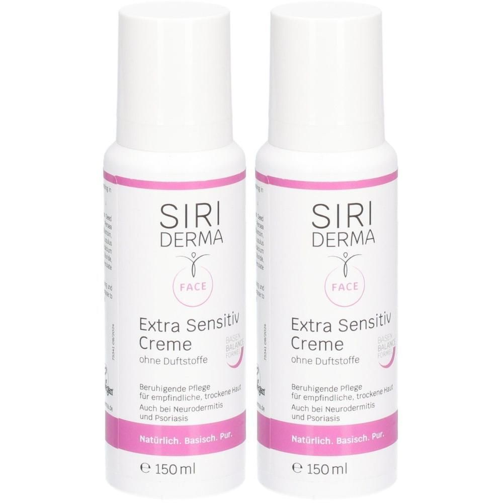 Zwei Flaschen SIRIDERMA Extra Sensitive Creme, 150ml.