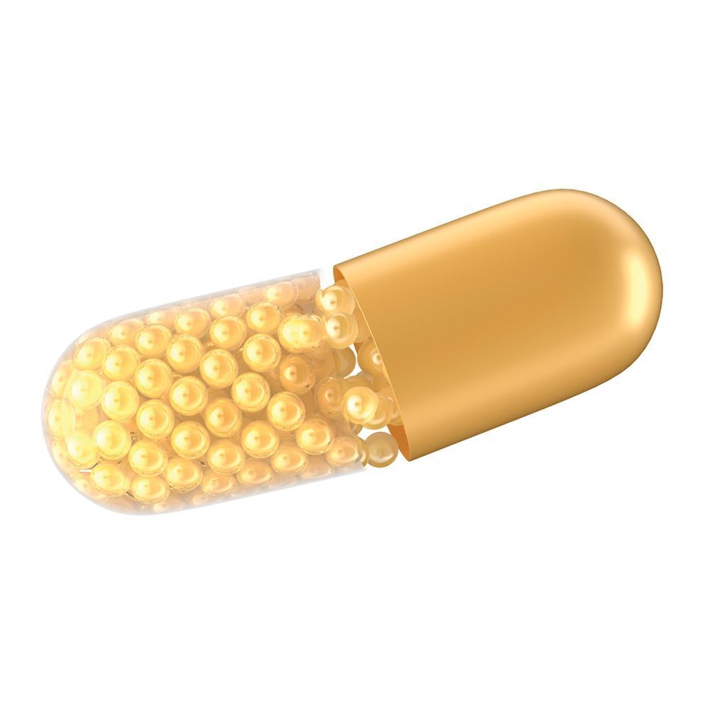 Eine Kapsel mit Zeitperlen-Vitamin C, D und Zink.