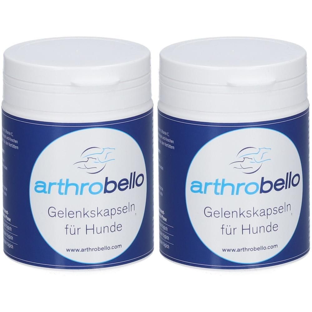 ArthroBello Gelenkkapseln für Hunde, zwei Behälter.