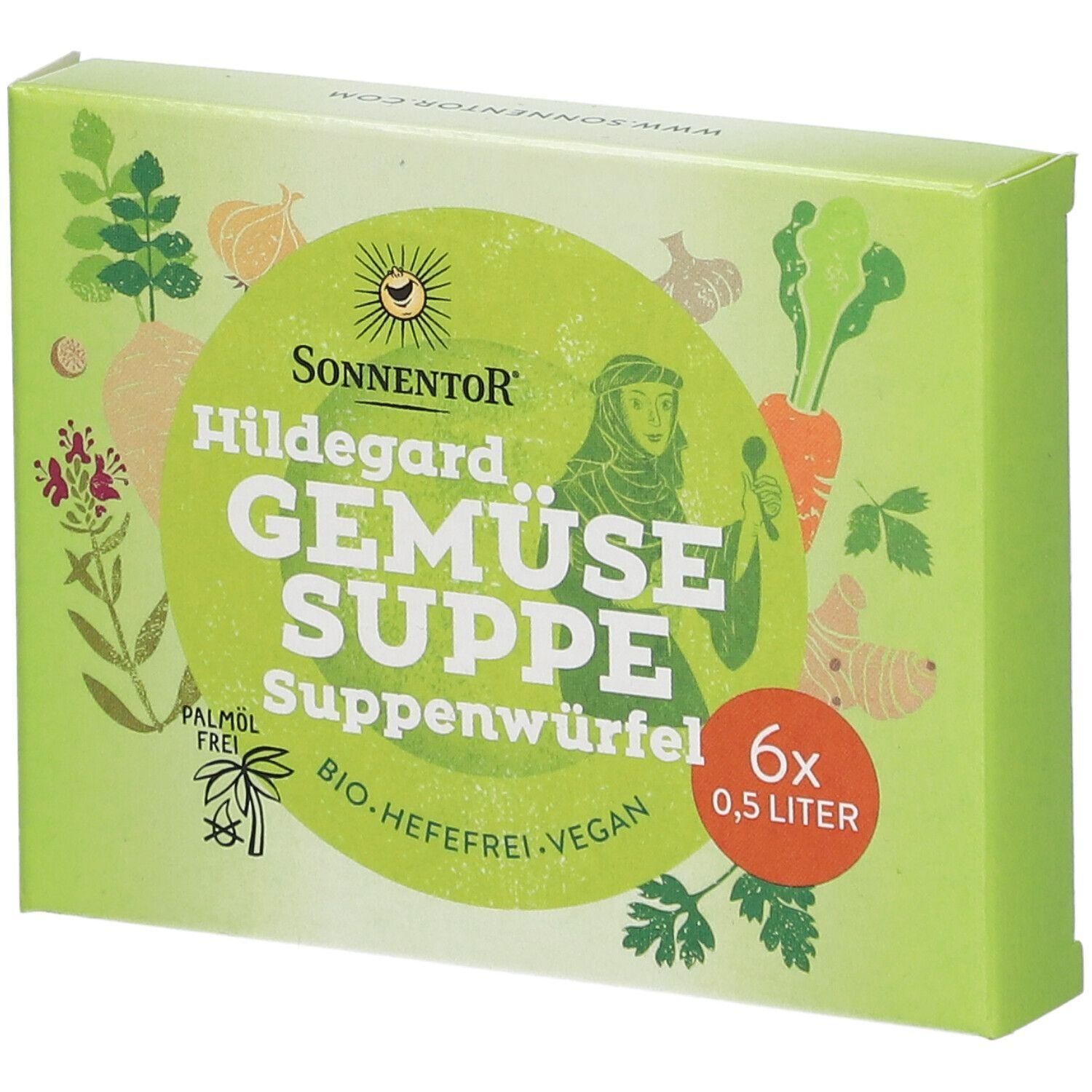 Sonnentore Gemüsesuppe Suppenwürfel: 6x 0,5 Liter, palmölfrei, bio, hefefrei, vegan.