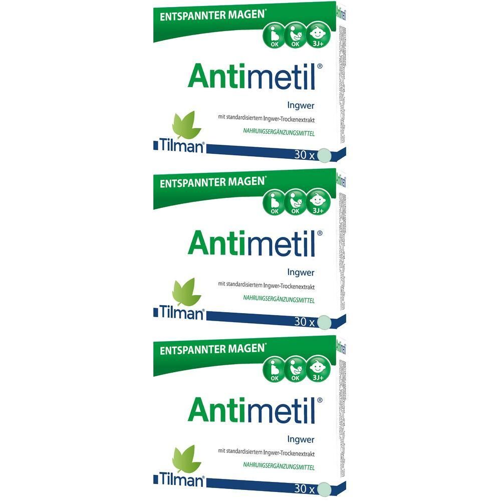Antimetil Ingwer Tabletten, 30 Stück Packung.