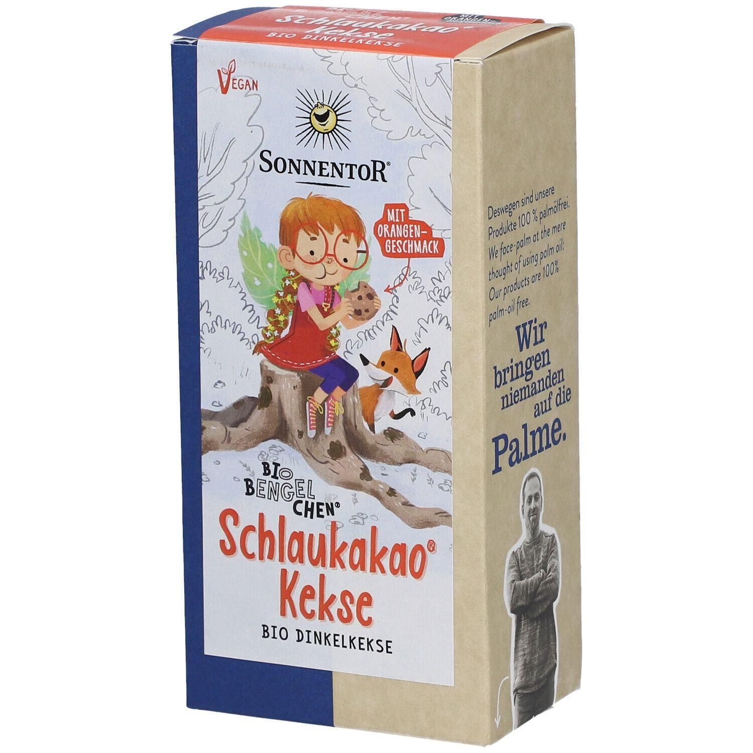 SonnenTor Schlaukakao Kekse mit Orangengeschmack, Bio Dinkelkekse.