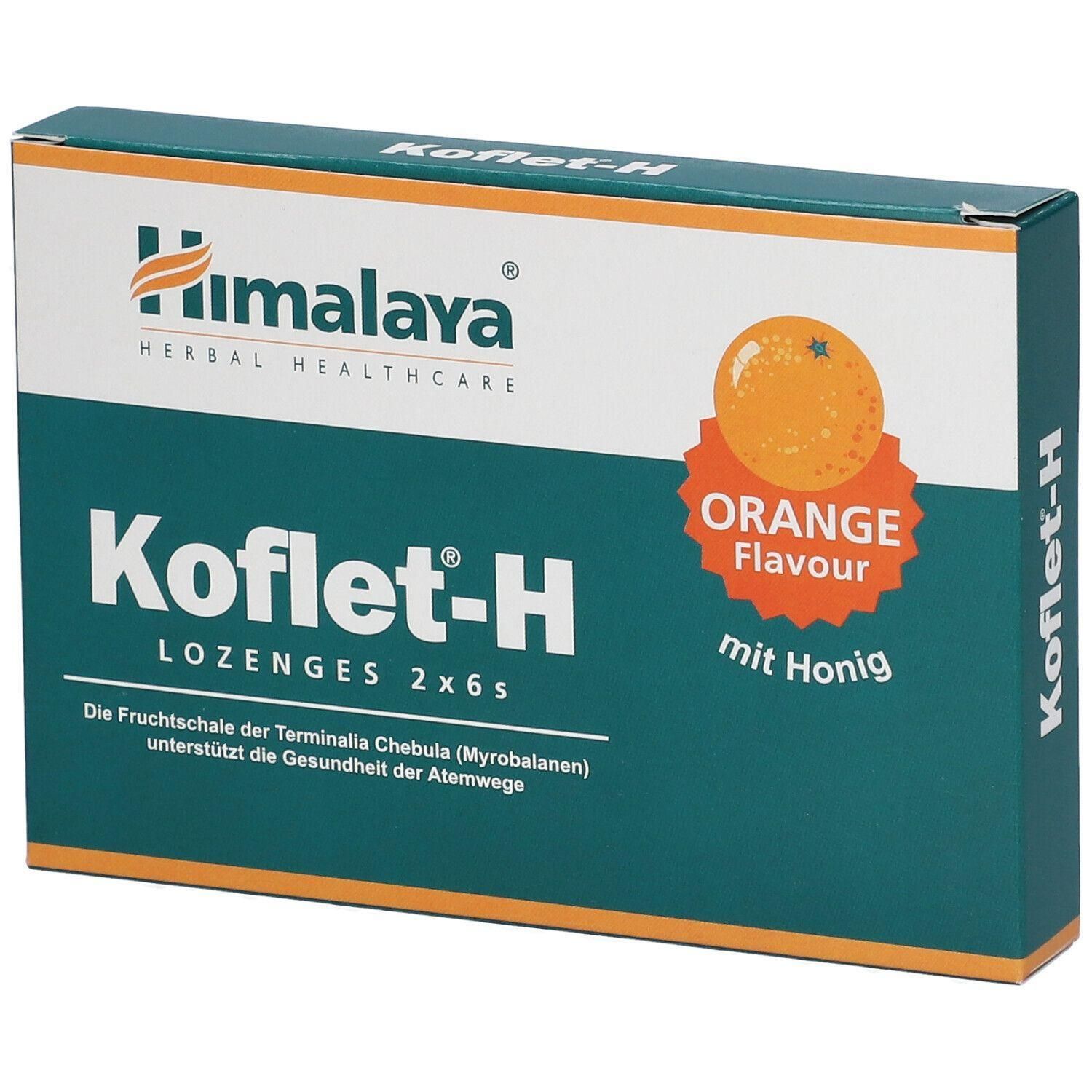 Himalaya Koflet-H Lozenges Orange Geschmack mit Honig, 2x6 Stück.