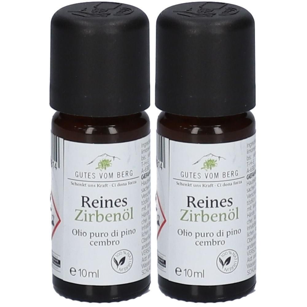 Zwei Flaschen reines Zirbenöl, jeweils 10ml.