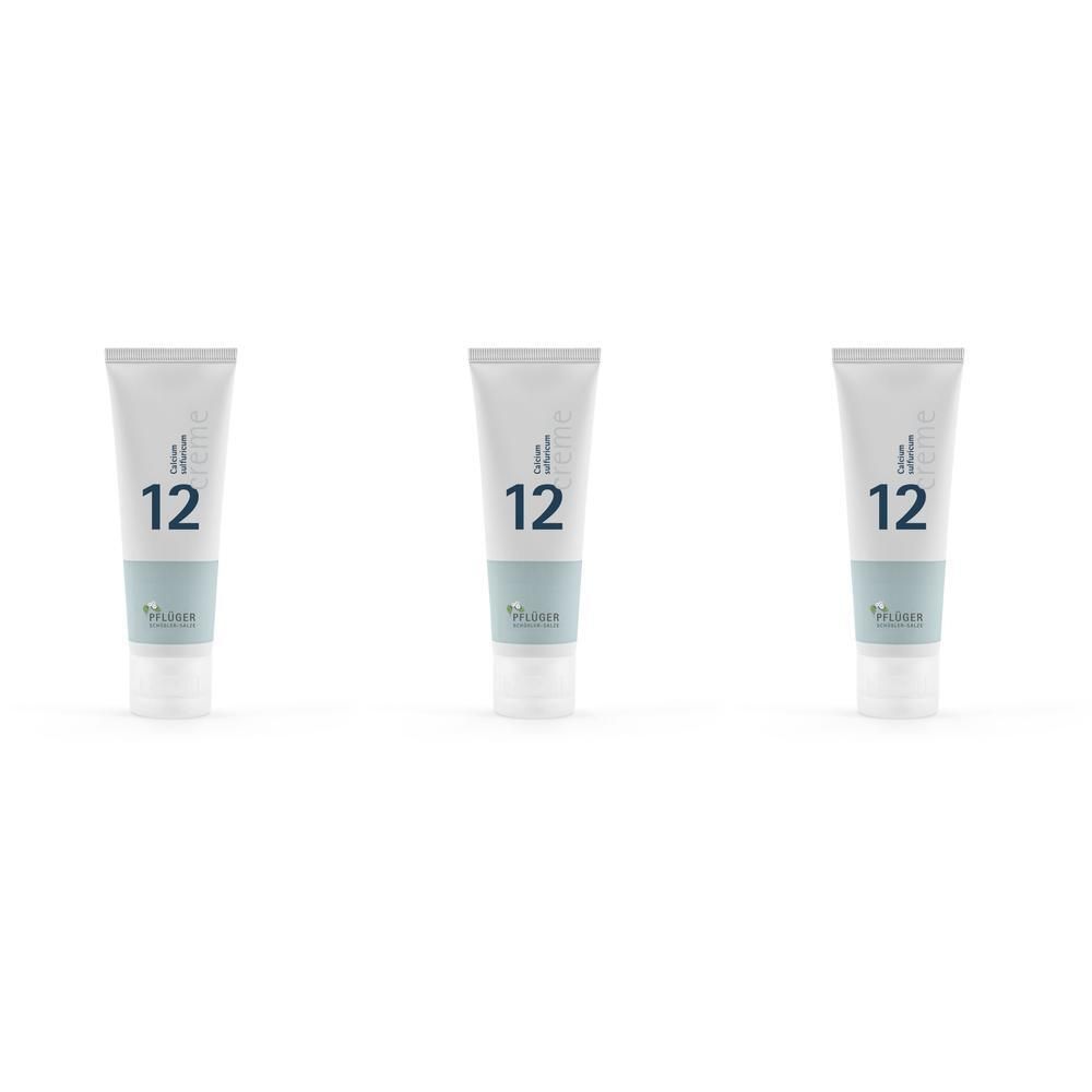 Drei Tuben Pflüger® Mineralstoffcreme Nr. 12 mit Calciumsulfat.
