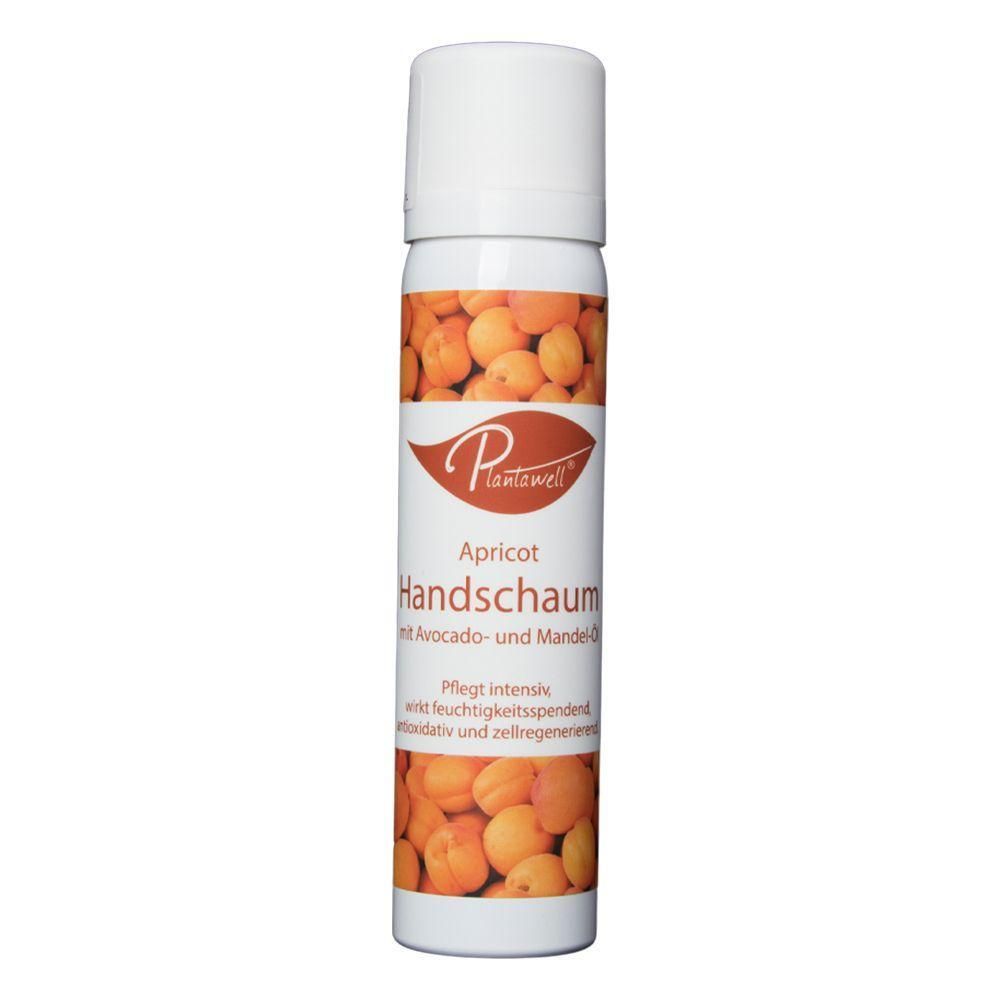 Plantawell Handschaum Apricot: Schaumspender mit Aprikosenmotiv. Enthält Avocado und Mandel.
