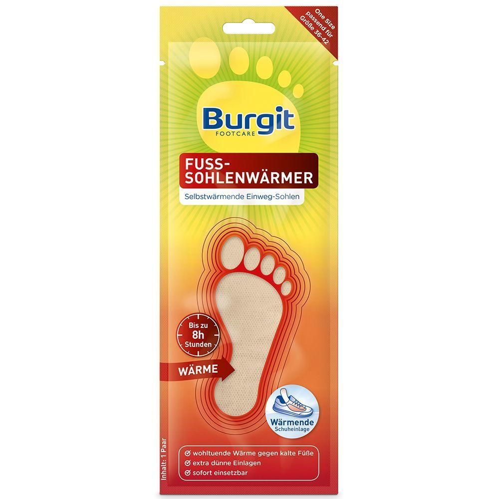 Burgit Fuß-Sohlenwärmer: Selbstwärmende Einweg-Sohlen für bis zu 8 Stunden Wärme. Dünn und sofort einsetzbar.