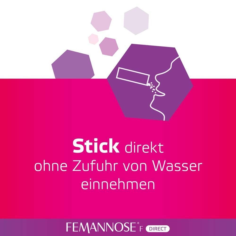 FEMANNOSE® F Direct Stick: Direkte Einnahme ohne Wasser, einfach und schnell.