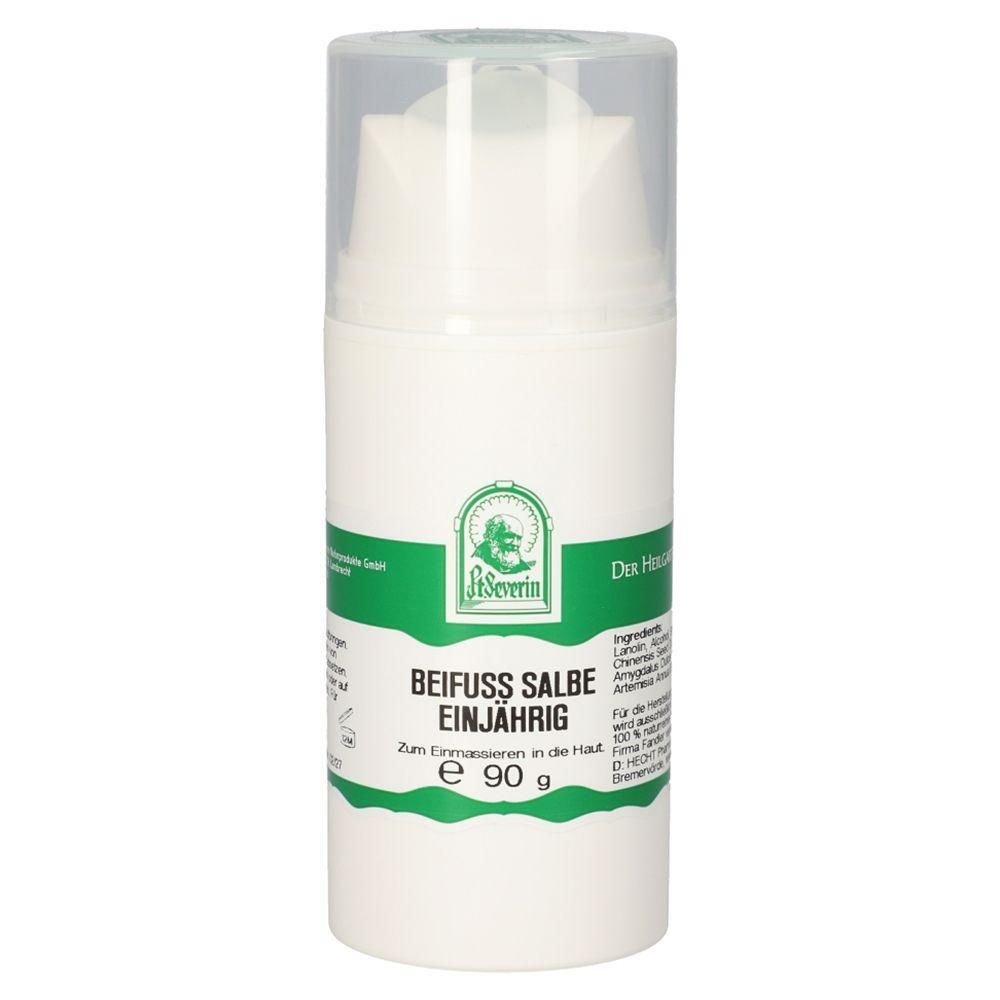 Weiße Tube mit Pumpspender und Klappdeckel. Grüne Banderole mit Produktinformationen und Logo.