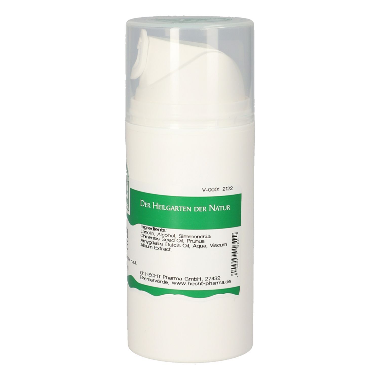 Weiße Spenderflasche mit 90g Mistelsalbe und Inhaltsstoffen.