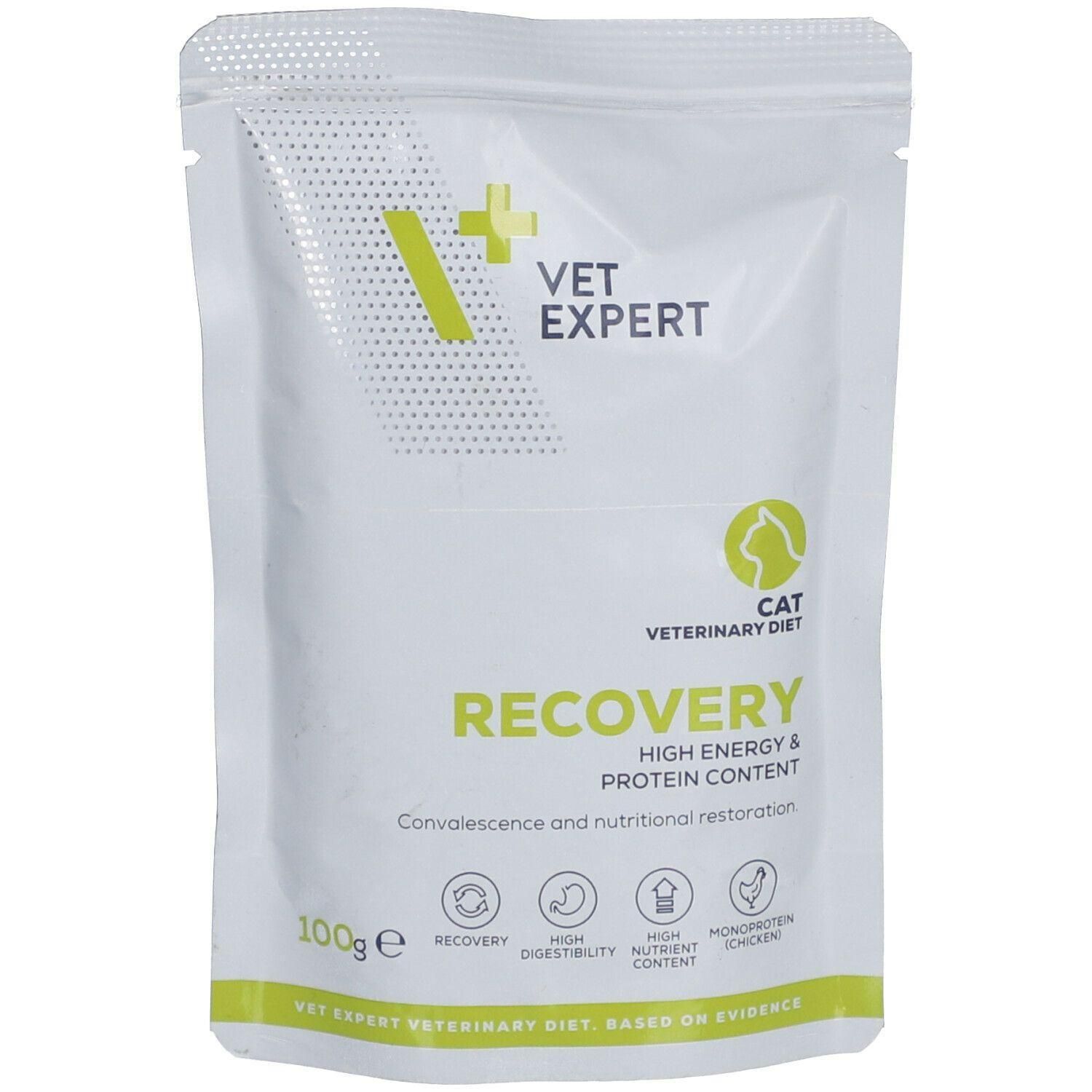 VETEXPERT Recovery Katzenfutter-Beutel, 100g. Hoher Energie- und Proteingehalt für Genesung.