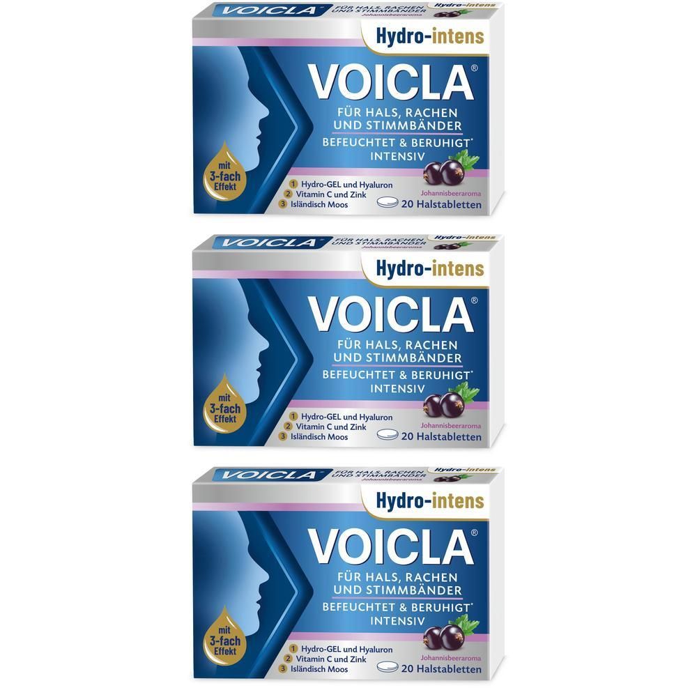 Voicla Hydro-intens – Halstabletten Johannisbeere mit Vitamin C, Zink & Moos