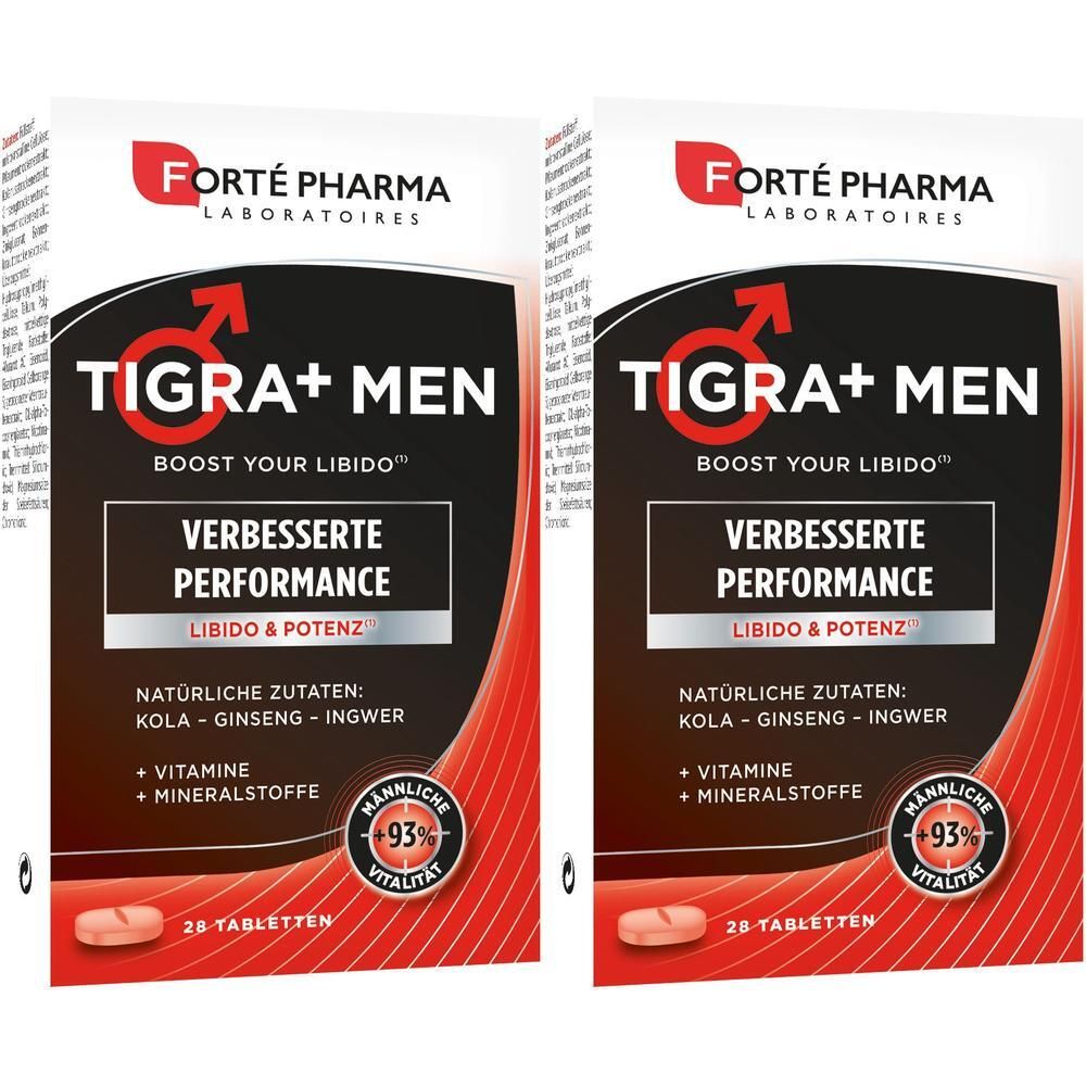 Forté Pharma Tigra+ Men Tabletten: 28 Tabletten, verbesserte Leistung, Libido & Potenz.