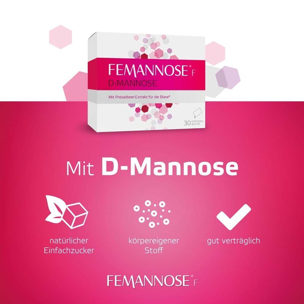 FEMANNOSE F D-Mannose: Natürlicher Einfachzucker, körpereigener Stoff, gut verträglich.
