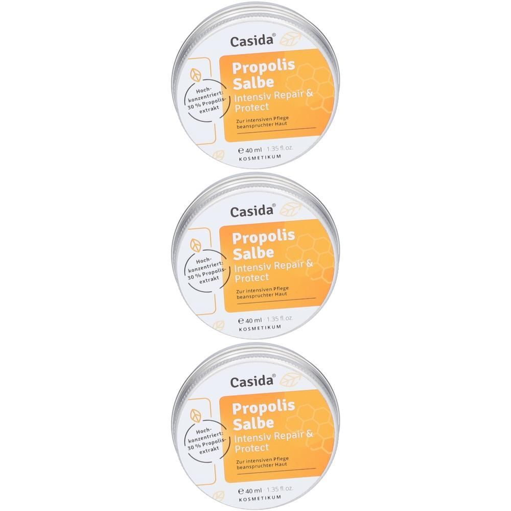 Casida Propolis Salbe: Intensiv Repair & Protect Salbe in runder Dose. Enthält 50% Propolis Extrakt.