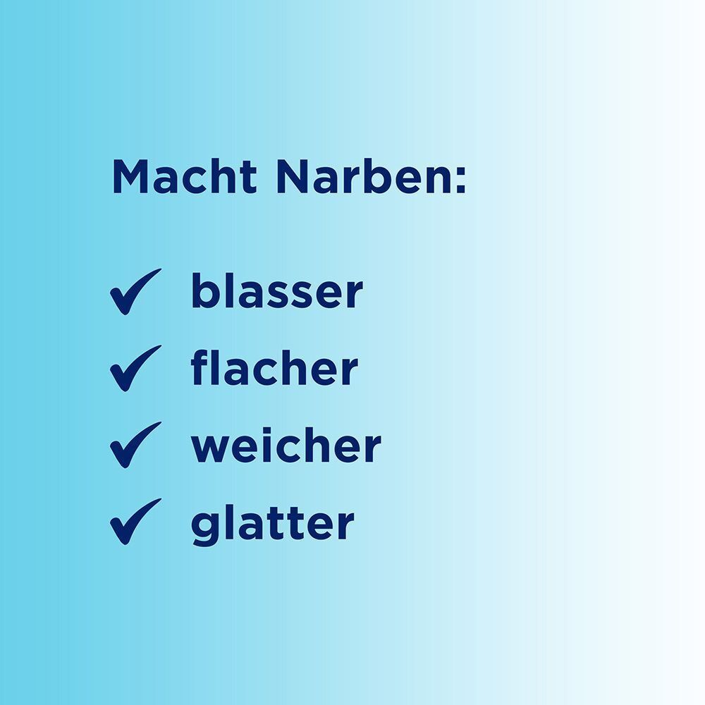 Liste mit Vorteilen: Narben werden blasser, flacher, weicher und glatter.