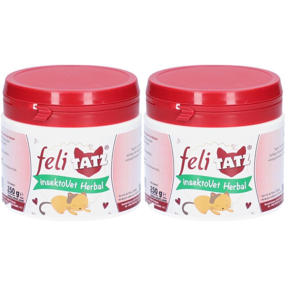 Zwei Dosen FELITATZ InsektoVet Herbal, je 250g.