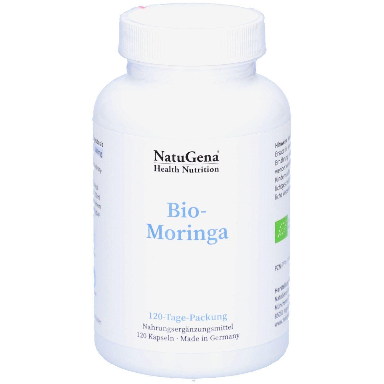 NatuGena Bio-Moringa Kapseln, 120 Stück, Nahrungsergänzungsmittel.