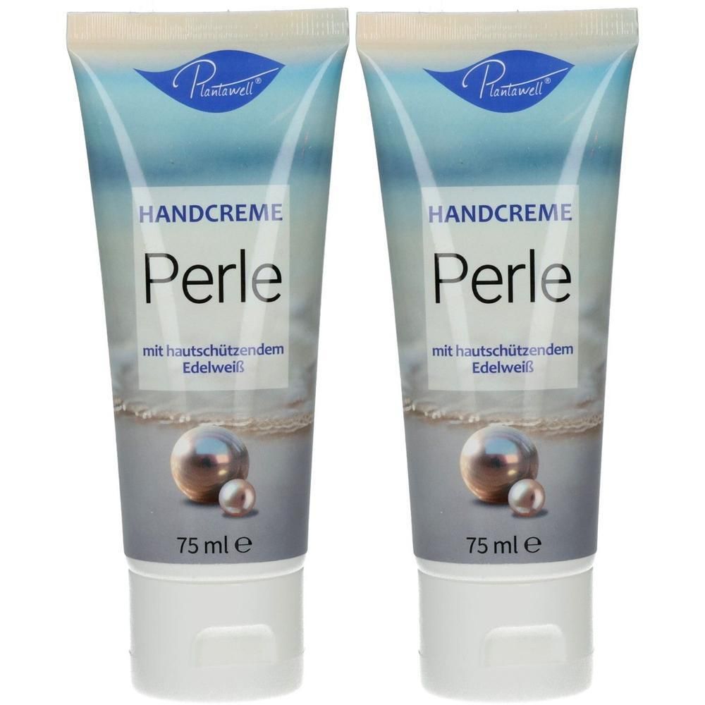 Zwei Tuben Handcreme "Perle" mit Edelweiß, je 75 ml.