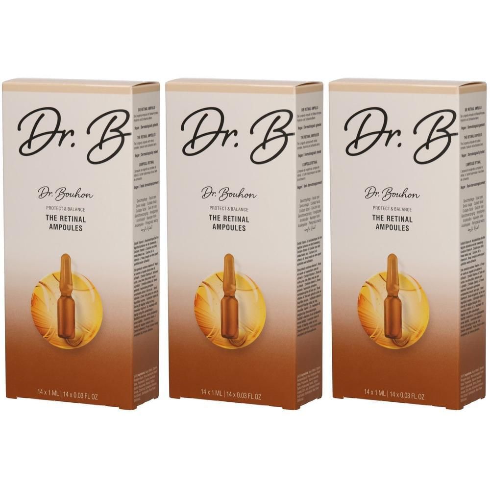 Drei Schachteln Dr. Bouhon The Retinal Ampullen mit je 14x 1ml Ampullen.