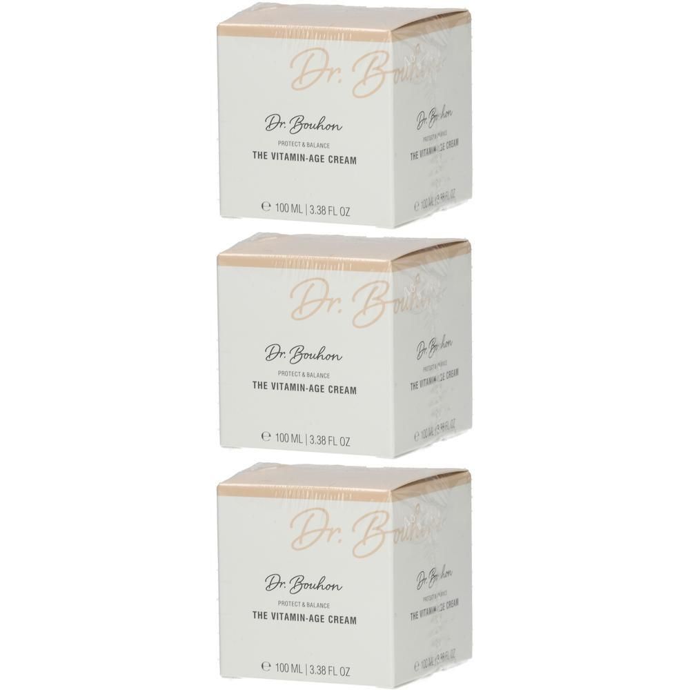 Drei Schachteln Dr. Bouhon The Vitamin Age Cream, je 100 ml.