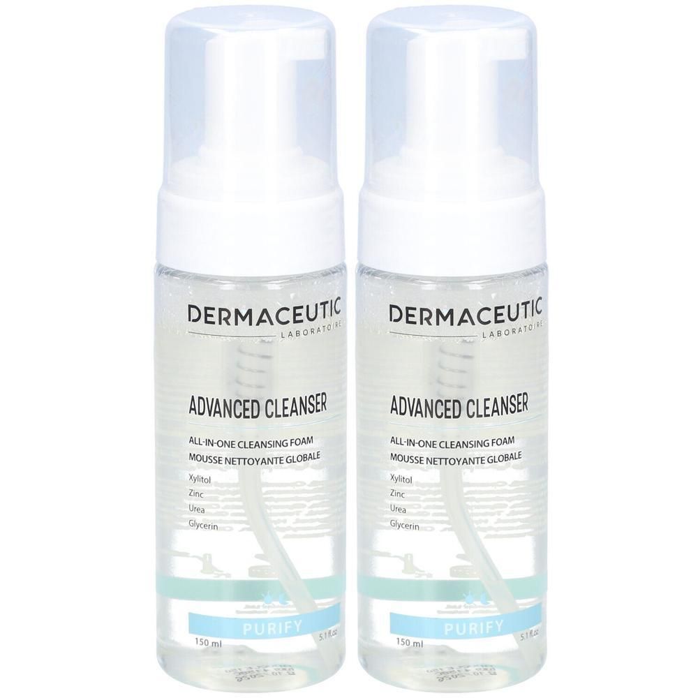 Zwei Dermaceutic Advanced Cleanser Pumpspender mit je 150 ml Inhalt.