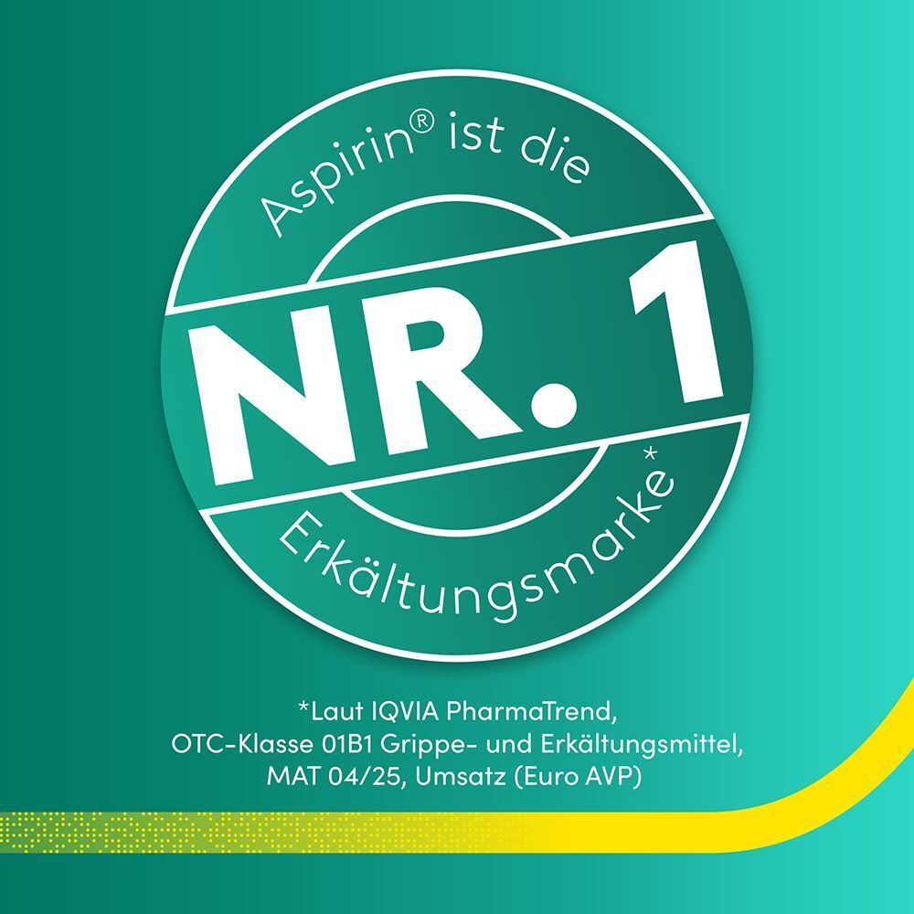 Siegel 'Aspirin ist die Nr. 1 Erkältungsmarke'.