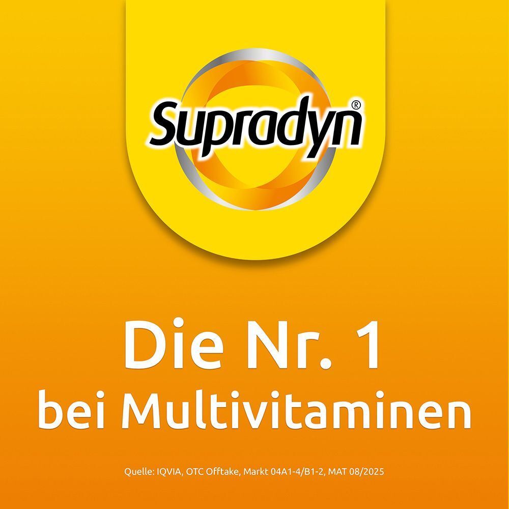 Logo Supradyn mit Text "Die Nr. 1 bei Multivitaminen".