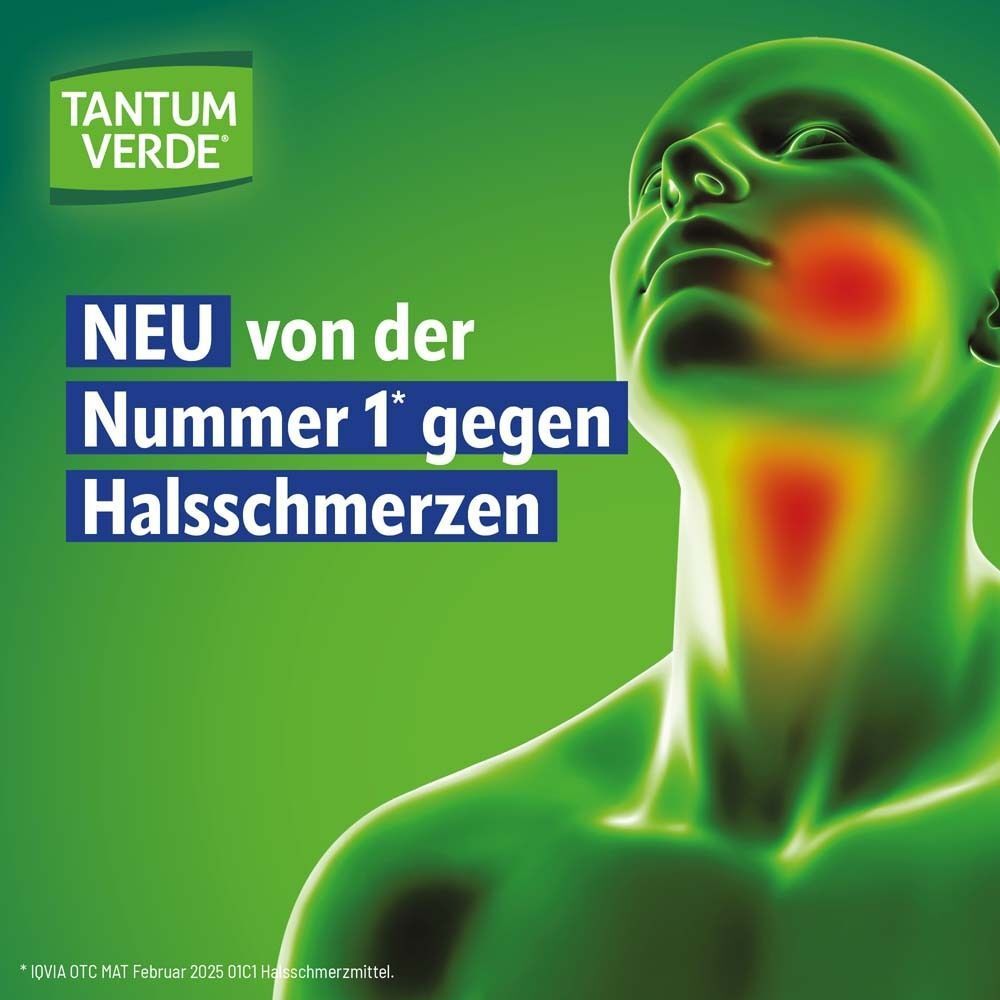 Grafik eines Kopfes mit roten Markierungen im Hals- und Kieferbereich.