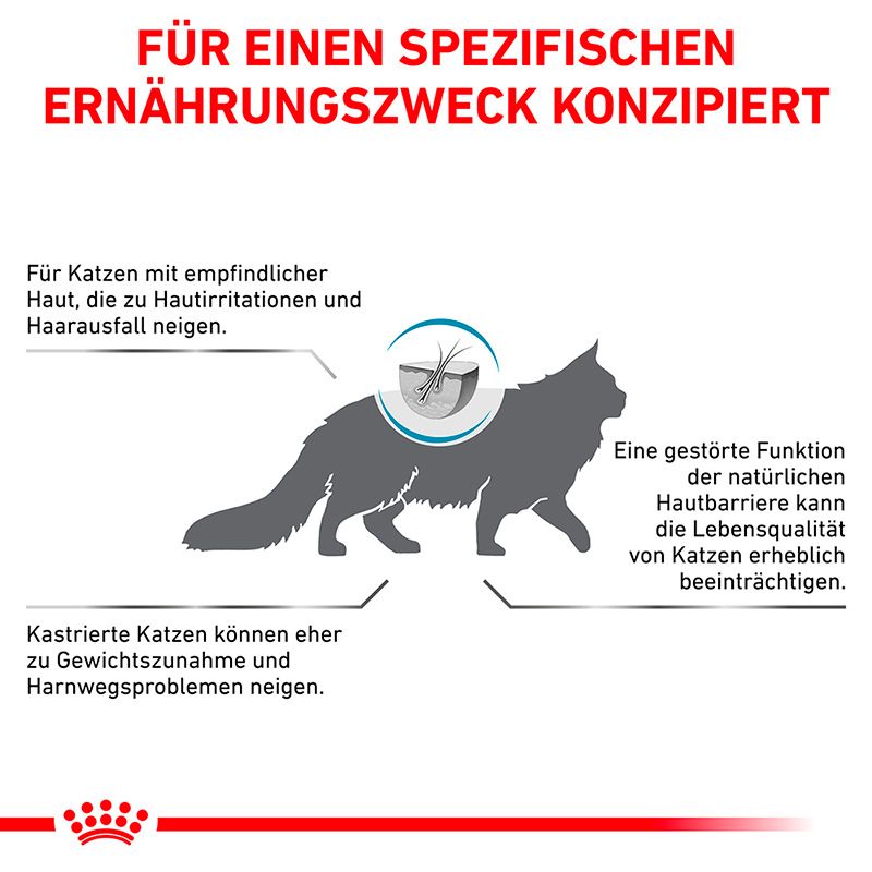ROYAL CANIN®: Speziell konzipiert für Katzen mit empfindlicher Haut und Fellproblemen.
