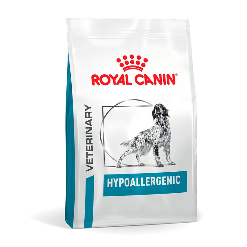 ROYAL CANIN® Veterinary HYPOALLERGENIC Hundefutter, 3 kg Beutel.
