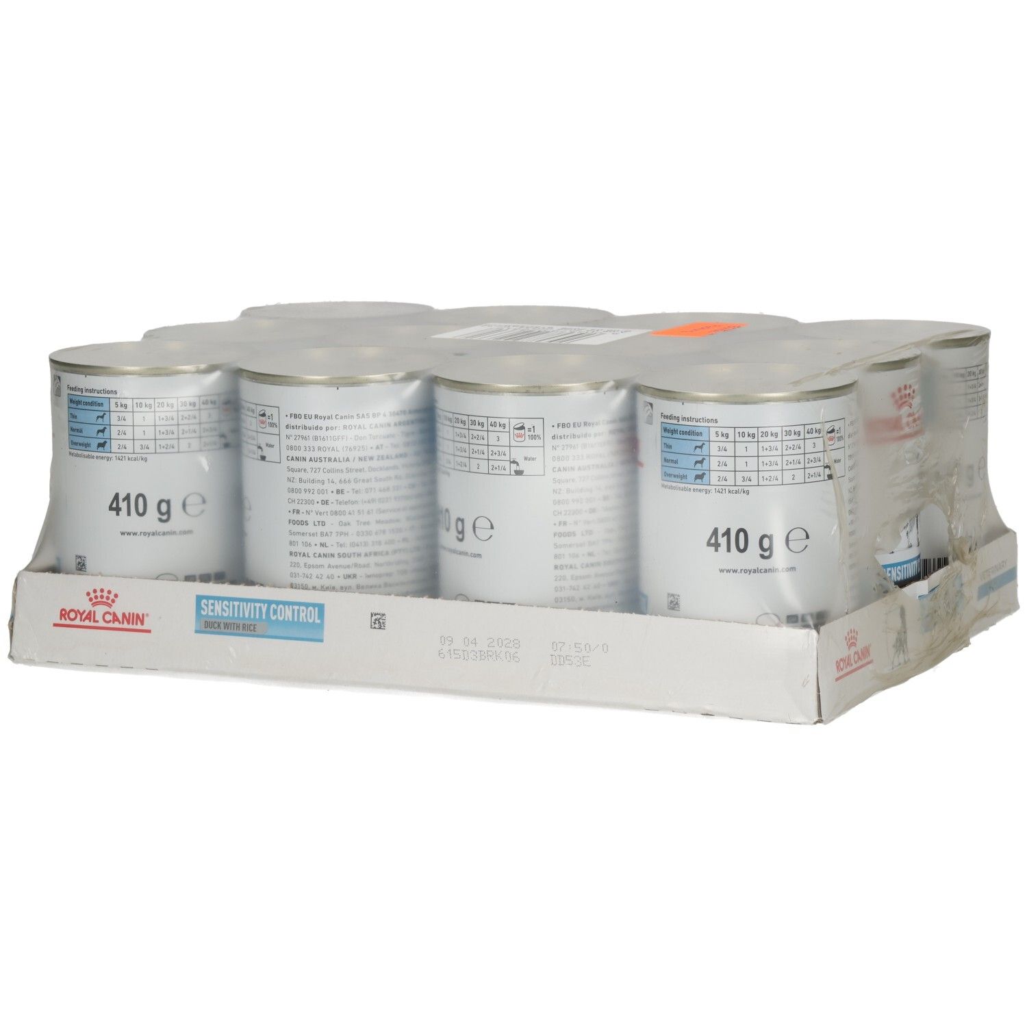 6 Dosen Royal Canin Sensitivity Control Enten & Reis Nassfutter, je 410g.