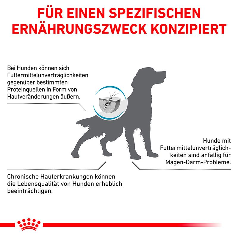 Royal Canin: Speziell konzipiert für Hunde mit Futtermittelunverträglichkeiten und Hautproblemen.