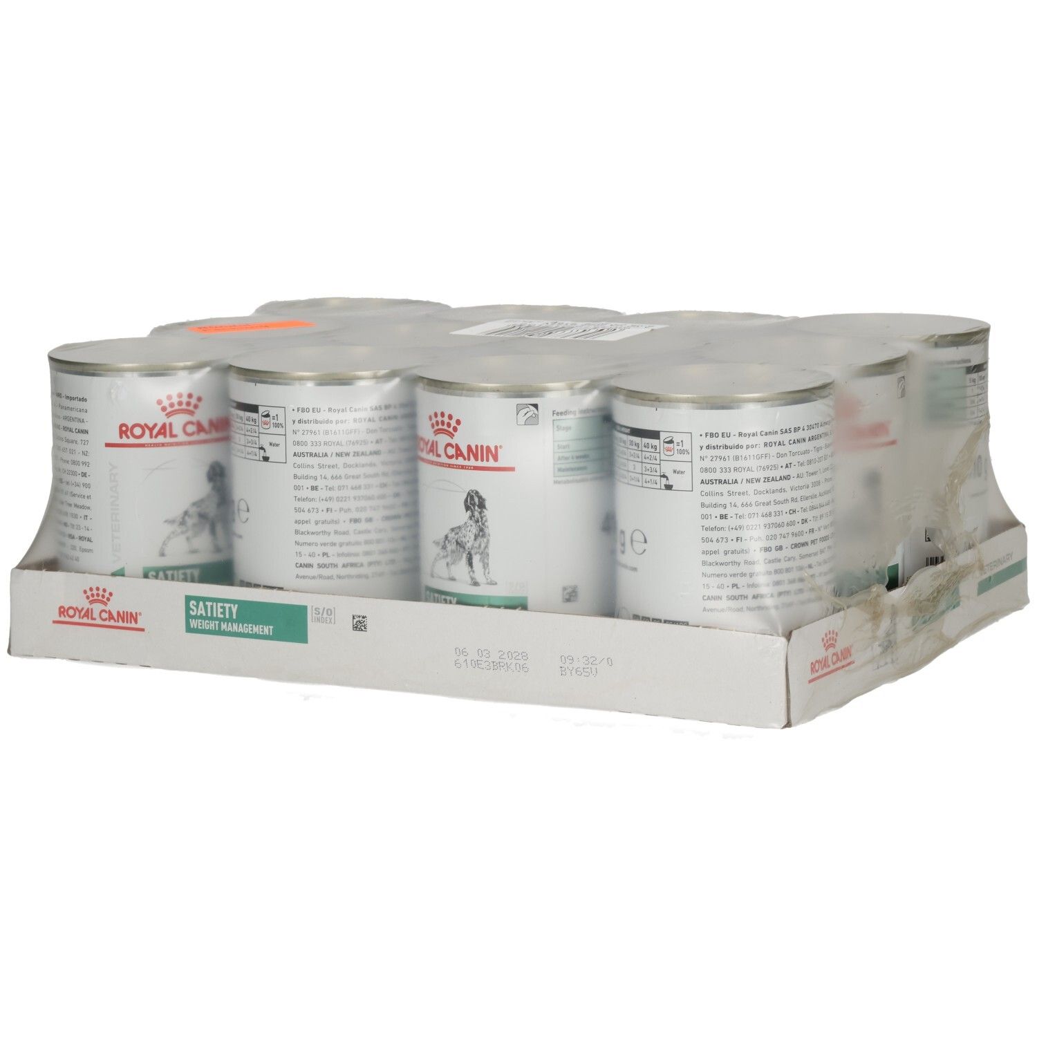 6 Dosen ROYAL CANIN Satiety Weight Management Hundefutter.