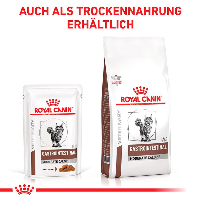 Royal Canin Veterinary Diätetisches Katzenfutter Beutel und Trockenfutter.