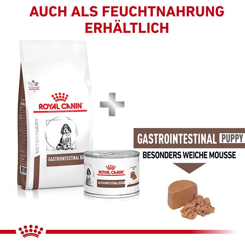 ROYAL CANIN® GASTROINTESTINAL PUPPY Trockennahrung und Feuchtnahrung.