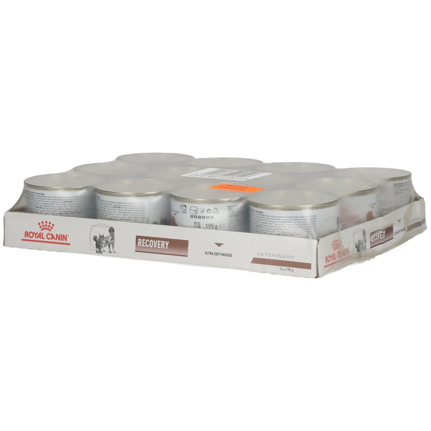 12 Dosen Royal Canin Recovery Ultra Soft Mousse Hundefutter.