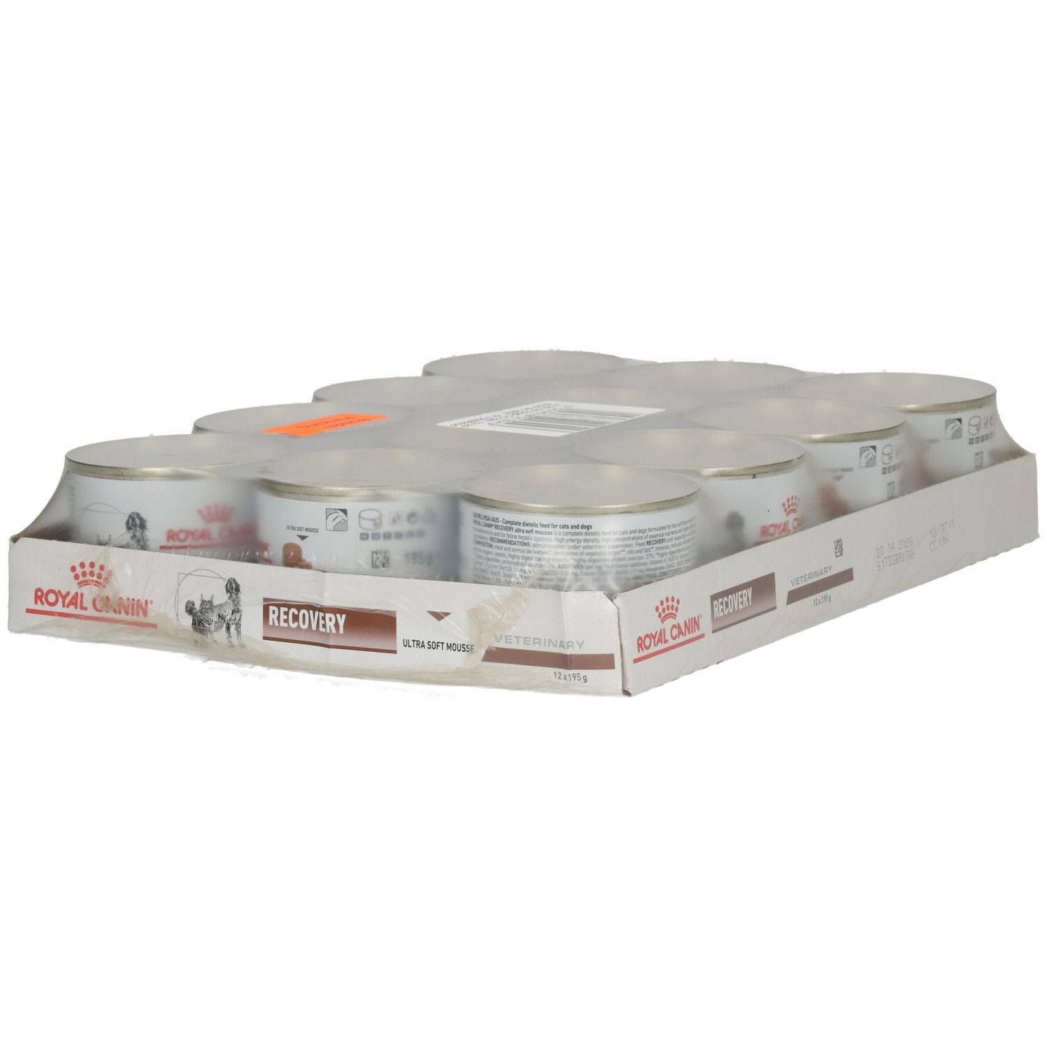 12 Dosen Royal Canin Recovery Ultra Soft Mousse Hundefutter.