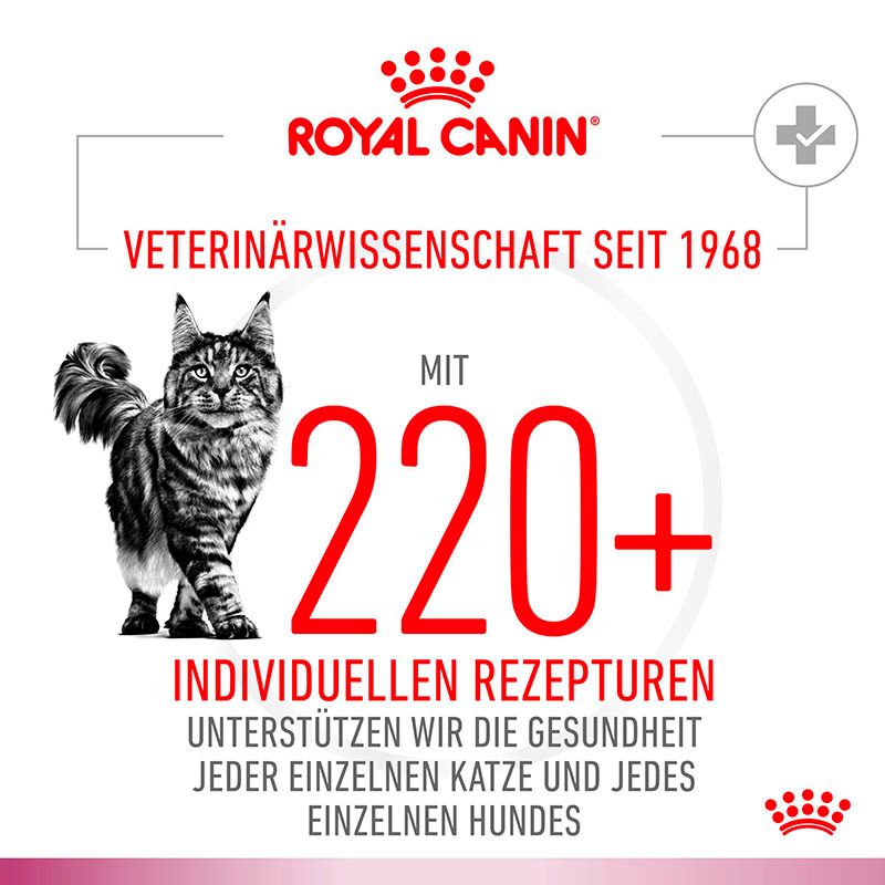 Royal Canin: Über 220 individuelle Rezepturen zur Unterstützung der Katzengesundheit seit 1968.