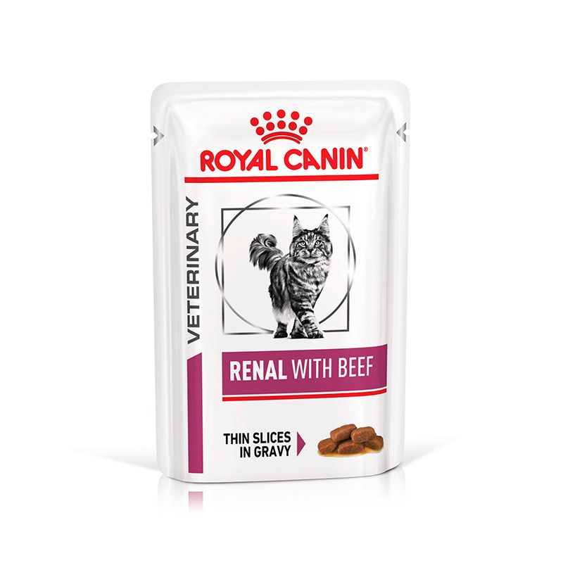 ROYAL CANIN Veterinary Renal Rind Feuchtnahrung für Katzen, 85g Pouch.