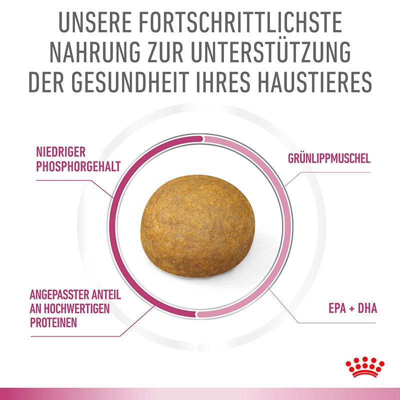 Royal Canin Veterinary Mobility: Fortschrittliche Nahrung mit niedrigem Phosphorgehalt, Grünlippmuschel, EPA+DHA.