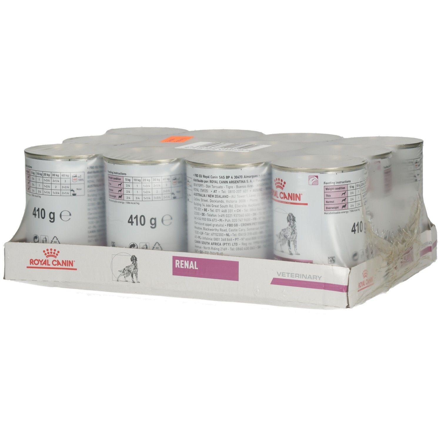 6 Dosen Royal Canin RENAL Mousse Hundefutter, je 410g.
