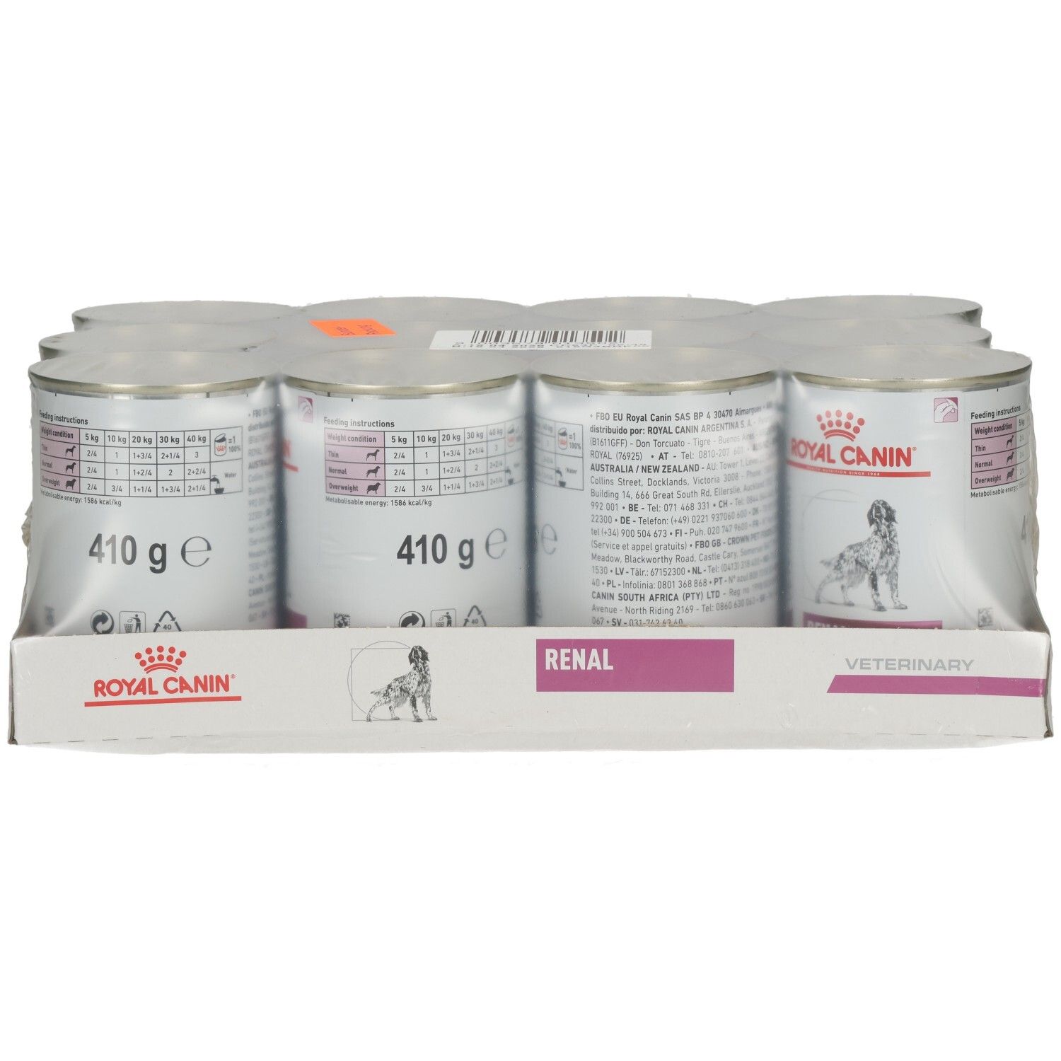 6 Dosen Royal Canin RENAL Mousse Hundefutter, je 410g.