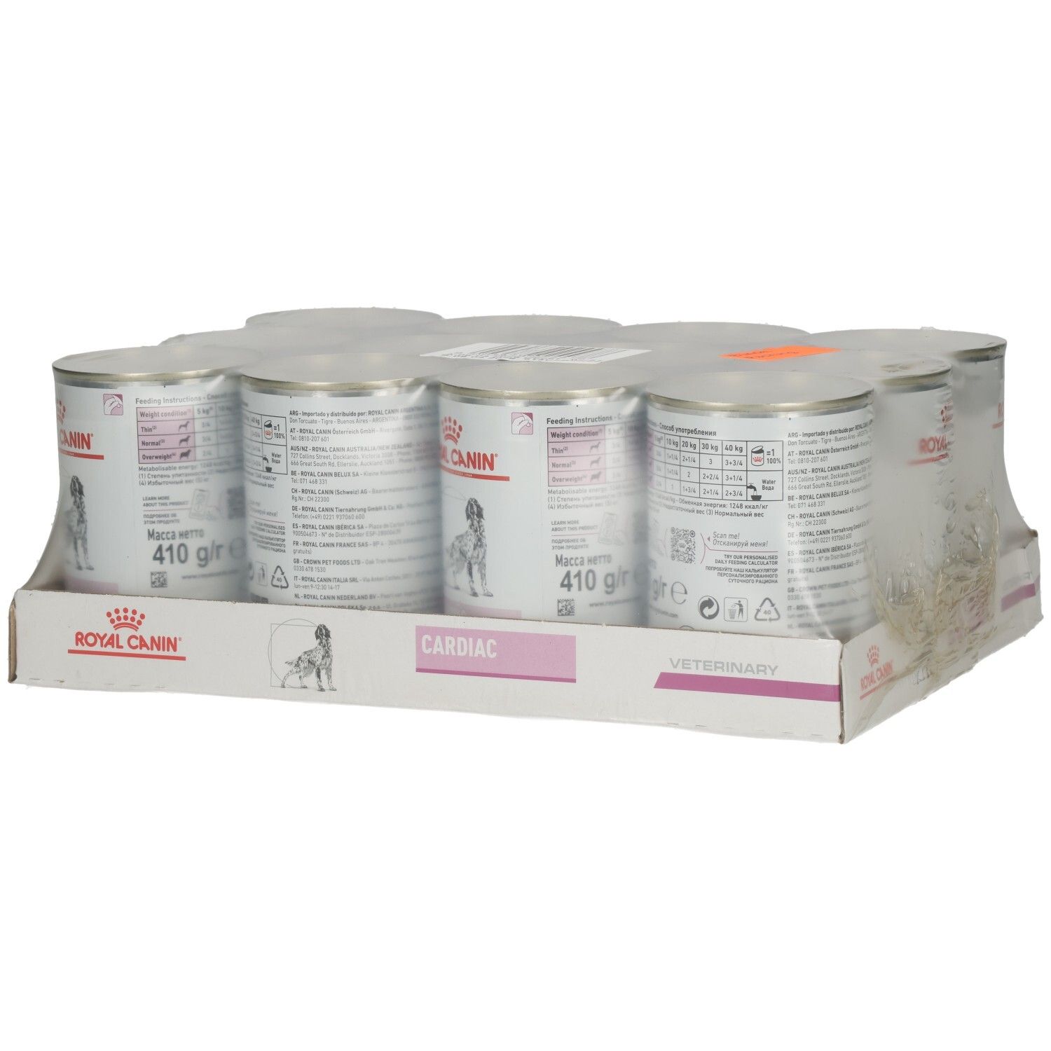 6 Dosen Royal Canin CARDIAC Mousse Hundefutter, 410g pro Dose.