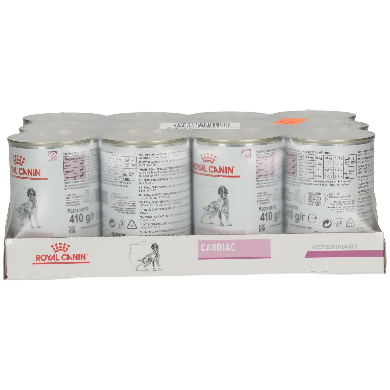 6 Dosen Royal Canin CARDIAC Mousse Hundefutter, 410g pro Dose.