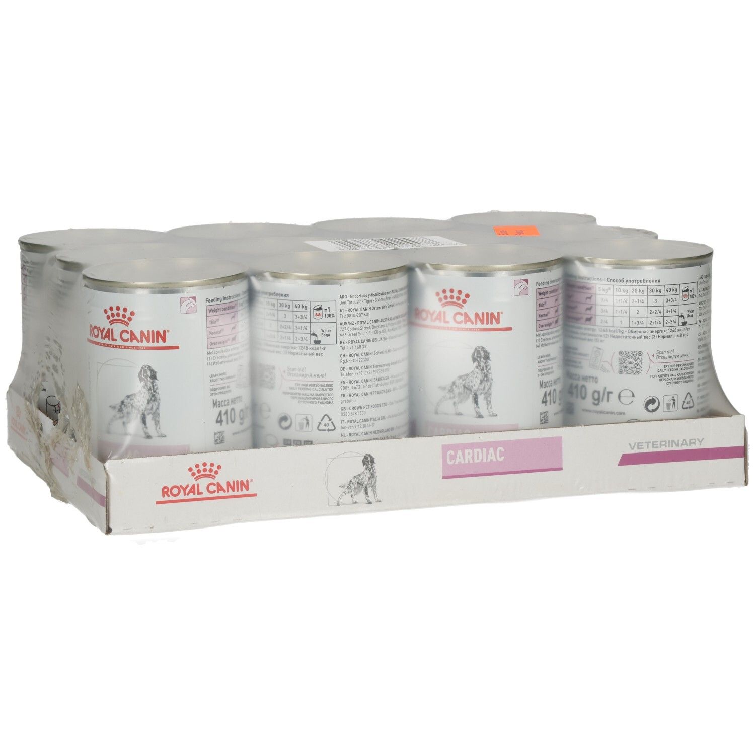 6 Dosen Royal Canin CARDIAC Mousse Hundefutter, 410g pro Dose.