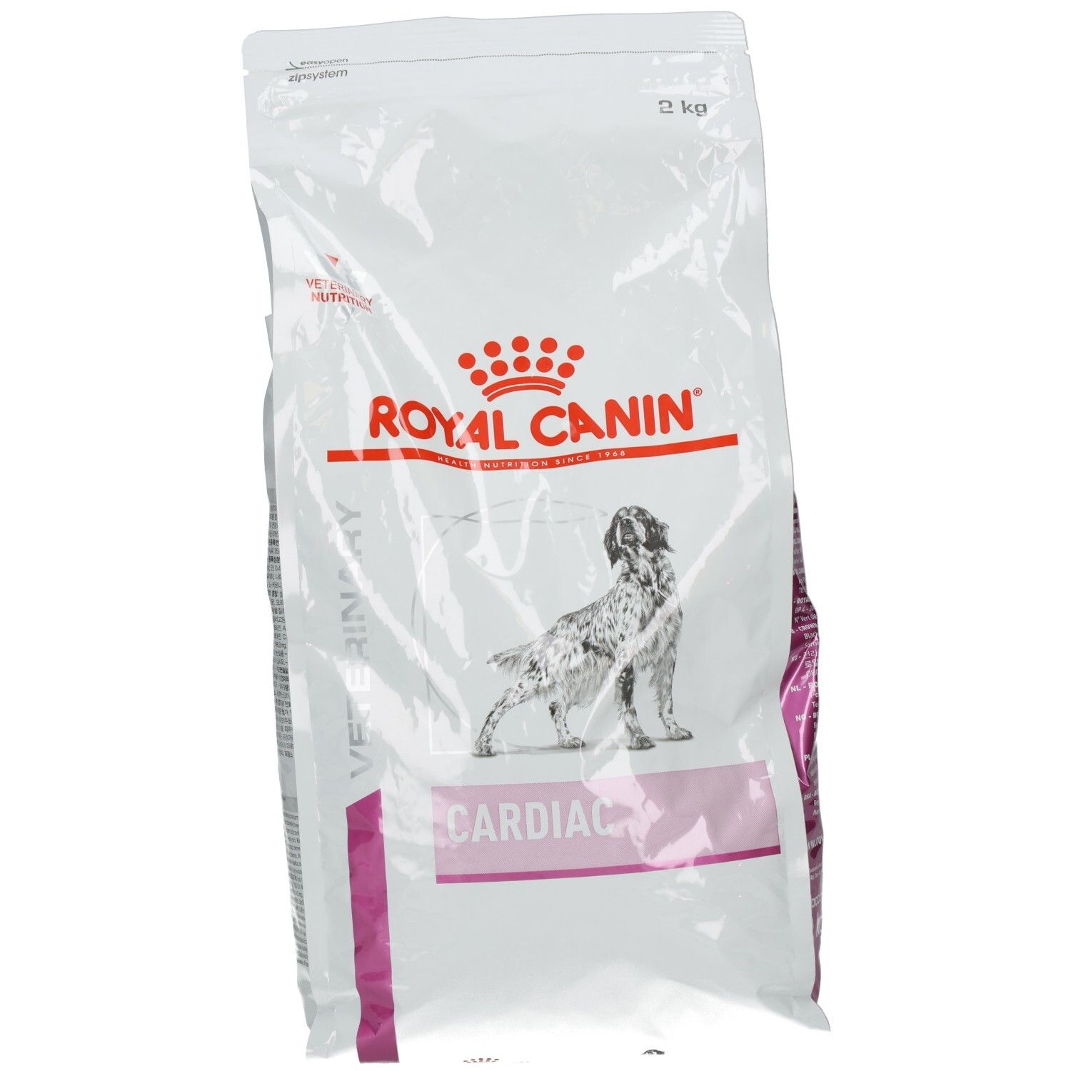 ROYAL CANIN® Veterinary CARDIAC Trockennahrung für Hunde, 12 kg Beutel mit Hundemotiv.